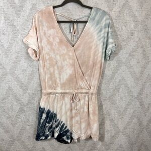 NWT Vintage Havana soft knit v neck tie dye romper size S